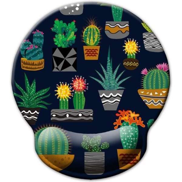 muismat met polsondersteuning Cactus met textiel toplaag pols steun