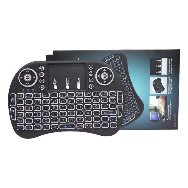 Draadloos Mini Toetsenbord - Wireless Mini Keyboard – Blacklight - Kodi
