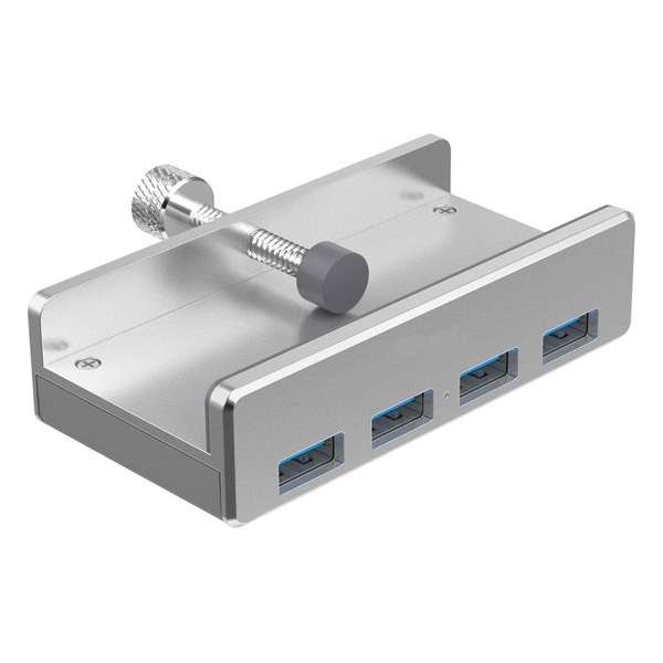 USB 3.0 Hub met klem voor vastzetten aan bureau / monitor - Usb splitter - 5 Gbps - Incl. kabel USB 3.0 Hub met klem voor vastzetten aan bureau / monitor - Usb splitter - 5 Gbps - Incl. kabel