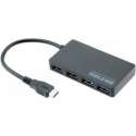 MobielCo USB 3.1 adapter station Type-C met 4 poorten / Zwart