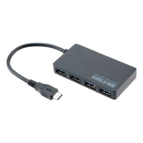 MobielCo USB 3.1 adapter station Type-C met 4 poorten / Zwart
