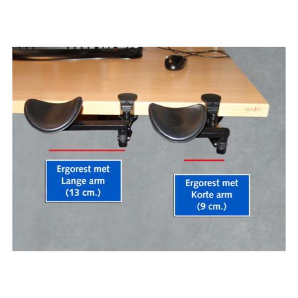 Ergorest zwart met 13 cm lange arm
