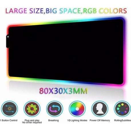 Voomy gaming muismatten XXL + LED