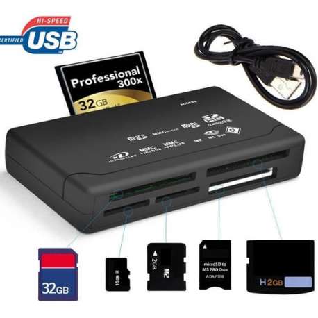 Goodlux Geheugenkaartlezer - All in one kaartlezer - Memorycard reader - CF/TF/MS/M2 - (Micro) SD kaart