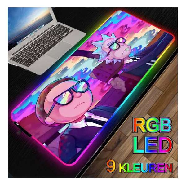 RGB LED -- Muismat -- Rick and Morty -- 40x90Cm -- LED Verlichting - Gaming muismat XXL -- Waterproof -- Mouse pad RGB LED -- Muismat -- Rick and Morty -- 40x90Cm -- LED Verlichting - Gaming muismat XXL -- Waterproof -- Mouse pad