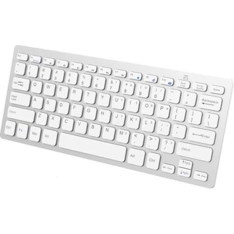 Draadloos Toetsenbord Bluetooth Wireless Keyboard Dun Universeel – Wit