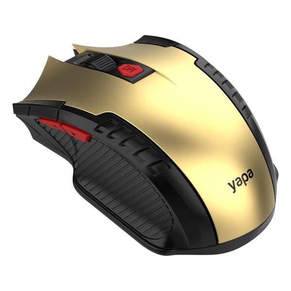 Yapa Draadloze Gaming Muis - Goud Yapa Draadloze Gaming Muis - Goud
