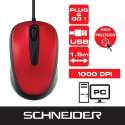 Schneider Optische Computer muis - 1.5m - Red