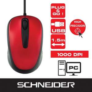 Schneider Optische Computer muis - 1.5m - Red
