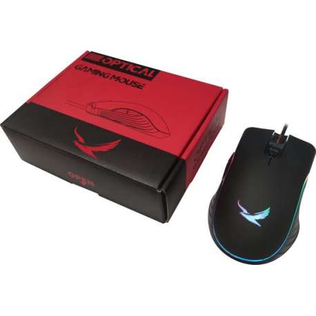 Gaming Muis – Usb Game Muis – LED – RGB – 6400 DPI - Pro Gaming – 7 knoppen - Windows - Mac
