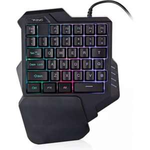 G30 Bedrade 35 Toetsen Gaming Toetsenbord Regenboog LED Backlight Een/Enkele Hand
