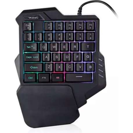 G30 Bedrade 35 Toetsen Gaming Toetsenbord Regenboog LED Backlight Een/Enkele Hand