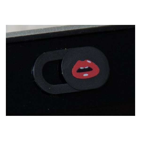 IN-VI® DESIGN - RED LIPS // 2-pack // zwart // webcamcover privacy protect slide webcam cover