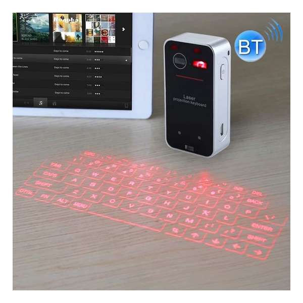 KB560 Mini Pocket Virtual Bluetooth V3.0 Laser projectie toetsenbord voor Android / iPhone / Apple / PC etc. (zwart)