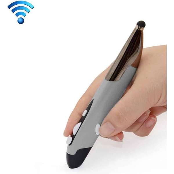 Innovatieve draadloze 2.4 GHz Pen stijl Handheld Muis voor PC & Laptop (grijs)