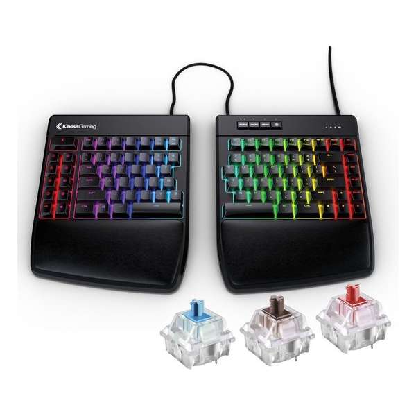 KINESIS FREESTYLE EDGE RGB RED GESPLITST GAMING TOETSENBORD INCL. LIFTKIT