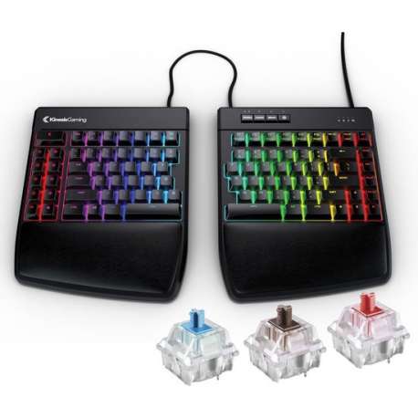 KINESIS FREESTYLE EDGE RGB RED GESPLITST GAMING TOETSENBORD INCL. LIFTKIT