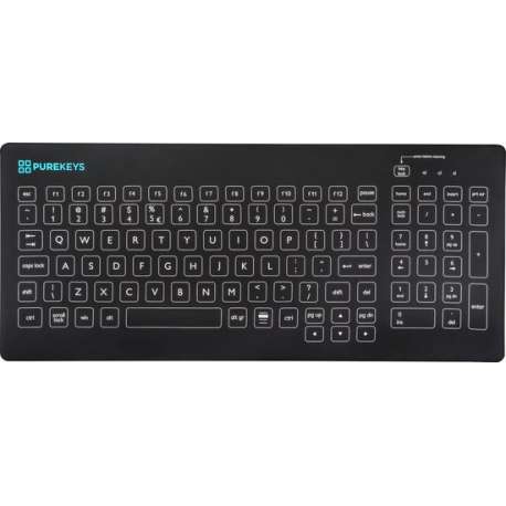 Purekeys Hygiënisch Bedraad Toetsenbord zwart