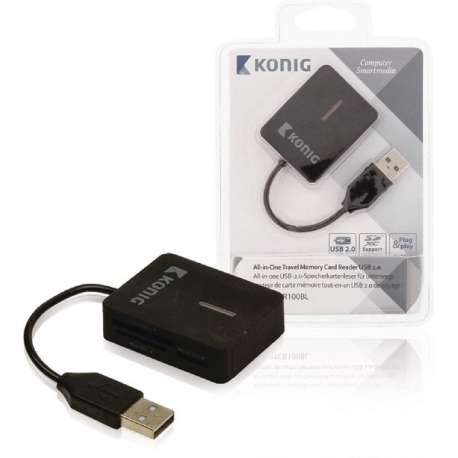 Konig compacte USB2.0 Cardreader - 0,10 meter