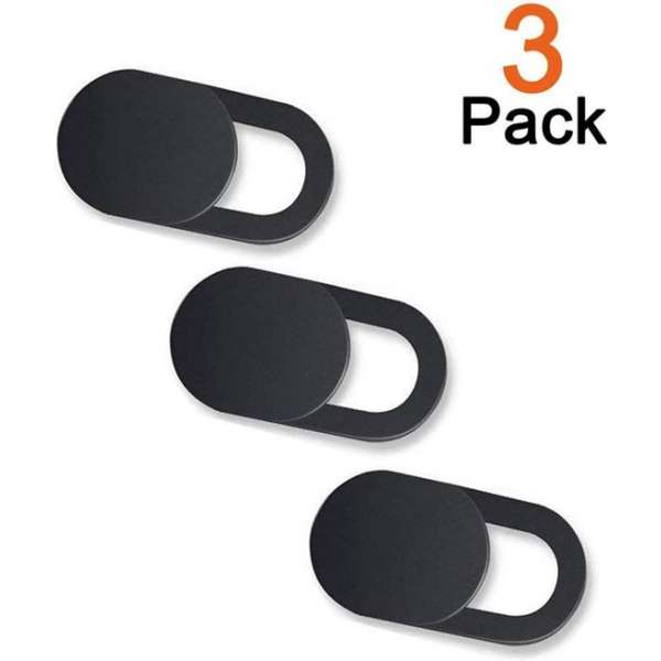 Webcam cover ultra dun - privacy - zwart - 3 stuks - voor laptop, tablet en smartphone