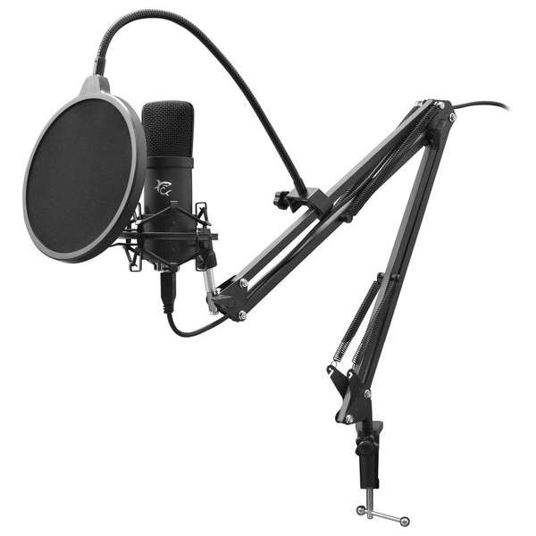 White Shark Zonis – Studio Microfoon Met Arm – Popfilter - USB White Shark Zonis – Studio Microfoon Met Arm – Popfilter - USB