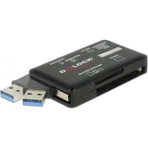 DeLOCK USB Cardreader all-in-one met USB-A connector en 6 kaartsleuven - USB3.0