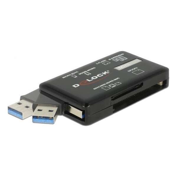DeLOCK USB Cardreader all-in-one met USB-A connector en 6 kaartsleuven - USB3.0