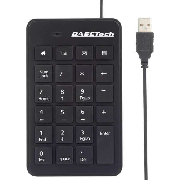 Basetech Bt-Usb-Numb1 Usb Numeriek Toetsenbord Zwart