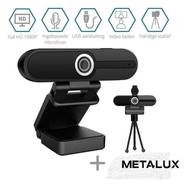 ACTIE! Webcam voor PC - Thuiswerken - Full HD 1080- Ruisonderdrukking - Plug and Play - Met statief en cover- ACTIE! Webcam voor PC - Thuiswerken - Full HD 1080- Ruisonderdrukking - Plug and Play - Met statief en cover-