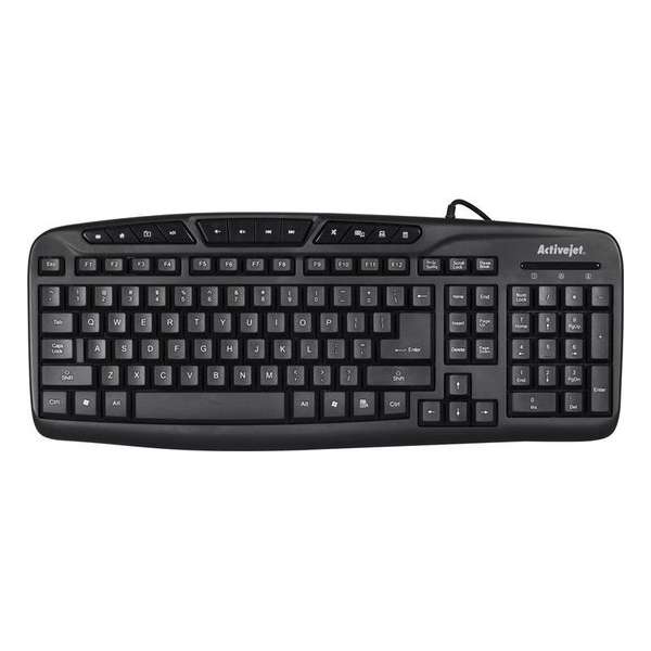Activejet K-3113 toetsenbord USB QWERTY US International Zwart
