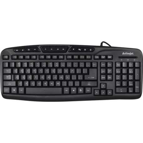Activejet K-3113 toetsenbord USB QWERTY US International Zwart