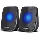 Computerluidsprekers 6 W USB-minijack Zwart Audiocore AC835 LED