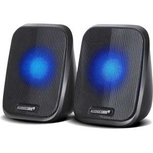 Computerluidsprekers 6 W USB-minijack Zwart Audiocore AC835 LED