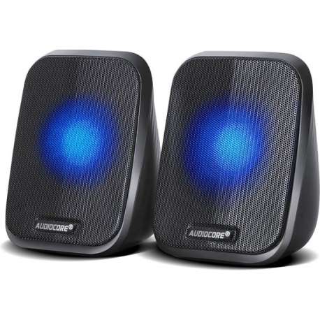 Computerluidsprekers 6 W USB-minijack Zwart Audiocore AC835 LED