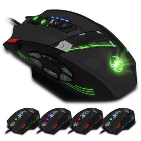 Technite Gaming Muis - Muis Met Draad - Computer Muis RGB Verlichting  - Rapid Fire - 7200DPI