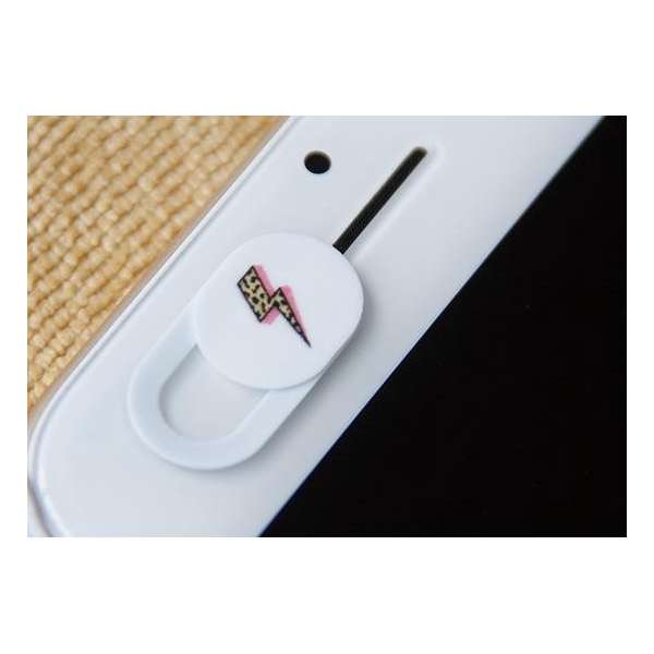 IN-VI® DESIGN - LIGHTNING // 2-pack // wit // webcamcover privacy protect slide webcam cover