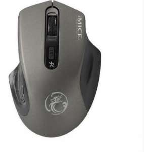 DrPhone IM2 Draadloze LED Muis - 1600 DPI Verstelbaar - USB 3.0 ontvanger – Half Ergonomische Optische Muis 2.4 GHz - Grijs