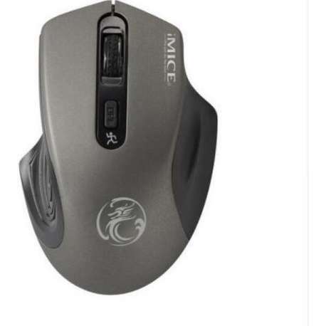 DrPhone IM2 Draadloze LED Muis - 1600 DPI Verstelbaar - USB 3.0 ontvanger – Half Ergonomische Optische Muis 2.4 GHz - Grijs