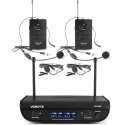 Draadloze microfoon - Vonyx WM82 Draadloze UHF microfoonset met 2x headset