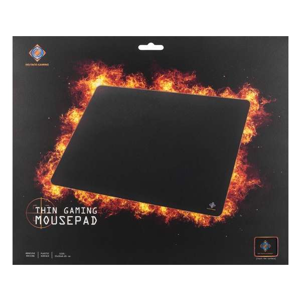 DELTACO GAMING GAM-008 Hard-top Extra Dunne Muismat-Mousepad, Zelfklevende Onderzijde, 5 Jaar Garantie