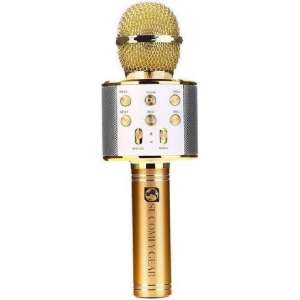 Karaoke Microfoon - Draadloos - Bluetooth Verbinding - Goudkleurig - Voor de gezelligste feestjes