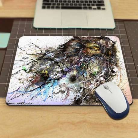 Leuke Muismat Met Uil 18X22cm - Muis - Kantoor - Bureau - Computer