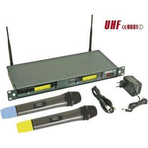 Draadloos 8-Kanaals Uhf Dubbel Microfoonsysteem Met Lcd-Scherm