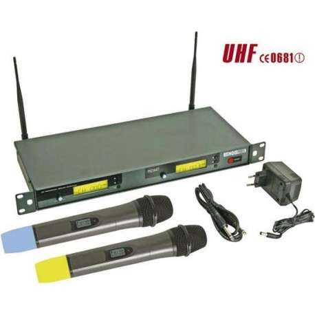 Draadloos 8-Kanaals Uhf Dubbel Microfoonsysteem Met Lcd-Scherm