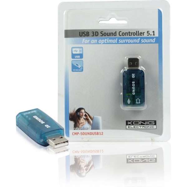 König - USB 2.0  naar Surround Adapter 5.1
