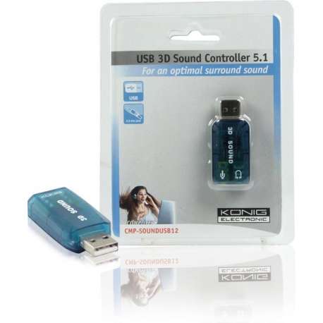 König - USB 2.0  naar Surround Adapter 5.1