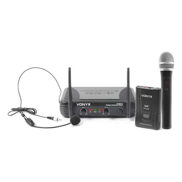Vonyx STWM712C Dubbele draadloze handmicrofoon en headset