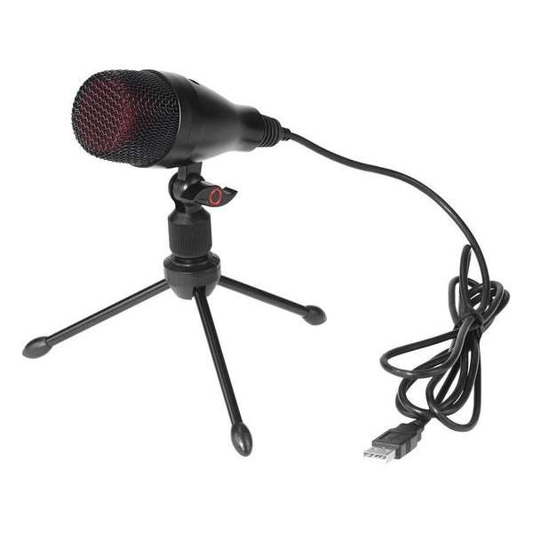 NÖRDIC MFK-008 USB-tafelmicrofoon met standaard voor uitzending, podcast en gaming-pc, Mac en Win, Zwart NÖRDIC MFK-008 USB-tafelmicrofoon met standaard voor uitzending, podcast en gaming-pc, Mac en Win, Zwart