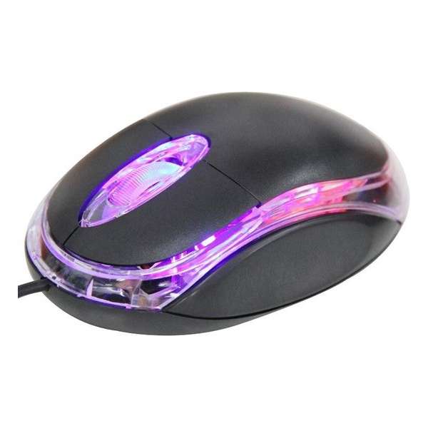 Bedrade 1000 DPI optische USB Muis met LED verlichting (zwart)
