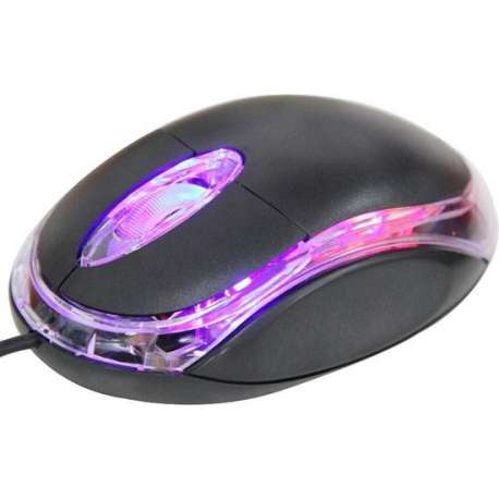 Bedrade 1000 DPI optische USB Muis met LED verlichting (zwart)